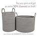 OrganiHaus Woven Laundry Basket, Large Cotton Rope Blanket Holder with Handles, Soft & Sturdy Nursery Hamper, Decorative Toy Bin for Living Room Organization 20x13 inches - Gray