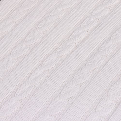 image for NTBAY 100% Cotton Cable Knit Toddler Blanket Throw Blanket Super Soft 