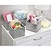 mDesign Fabric 4-Piece Drawer Organizer Bins, Kids/Baby Nursery Dresser, Closet, Shelf, Playroom Organization, Hold Clothes, Toys, Diapers, Bibs, Blankets, Gray/Cream Chevron