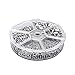 LolliBeads (TM) Silver Plated Barrel Leather Cord Ends with Lobster Clasp and Extension Chain Finish Fits Up to 3.5 mm Cords (60 sets)