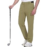Rdruko Golf Pants Men Stretch Relaxed Fit Business Casual Pants Dry Fit Lightweight(Dark Khaki,US 38)