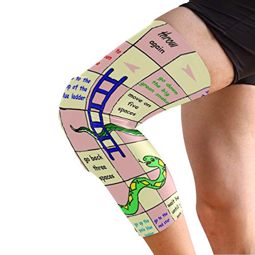 Knee Sleeve Pin Snakes Ladders Full Leg Brace Compression Long Sleeves Pant Running, Jogging, Sports, Crossfit, Basketball, Joint Pain Relief, Men and Women 1 Pair - Thumbnail 2