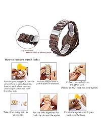 Bewell W086B - Reloj de pulsera analógico de madera para hombre (mecanismo de cuarzo, hecho a mano)