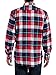 Mens 100% Cotton Flannel Shirt - [Red-White-Blue Plaid]- Medium