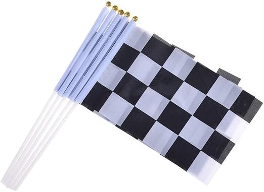 Drapeau Noir Et Blanc Formule 1 Kentop 10Pcs Drapeau de Course Noir Blanc / Noir / Blanc / Drapeau de