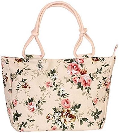 WongSinTong Lovely Canvas Purses and Handbags for Women,Large Capacity Tote Shoulder Bags with Zipper and Pockets