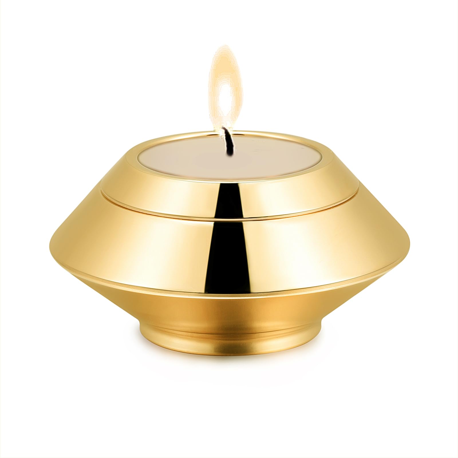 Minicremation Cremation Urn for Human Ashes Stainless Steel Candle Ash Holder Keepsake Urn for Ashes Candlestick Mini Funeral Urns for Pet Ashes (Gold) — image 1