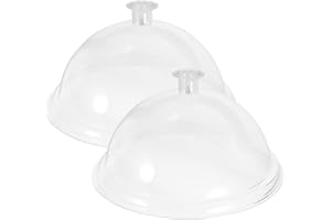 PERSELOSO 2pcs 8-inch Round Acrylic Food Covers Plastic Lids for Kitchen Food Protection and Picnic Use