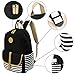 School Backpack, Aiduy Student Canvas Bookbag Lightweight Laptop Bag with Shoulder Bags and Pen Case for Teen Boys and Girls (Black, 3pcs)