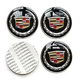 4PCS 65MM 2.56'' Auto Car Styling Accessories Emblem Badge Sticker Wheel Hub Caps Centre Cover fit for Cadillac ATS CTS EXT SRX XTS XLR (Black, 65MM)