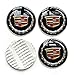 4PCS 65MM 2.56'' Auto Car Styling Accessories Emblem Badge Sticker Wheel Hub Caps Centre Cover fit for Cadillac ATS CTS EXT SRX XTS XLR (Black, 65MM)