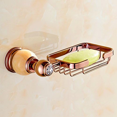 Marble soap shelves Rose gold copper soap mesh Jade bathroom soap box Soap basket Soap box European-style soap dish-D