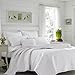 Laura Ashley - Queen Quilt Set, Reversible Cotton Bedding with Matching Shams, Pre-Washed Home Decor for Added Softness (Heirloom Crochet White, Queen)