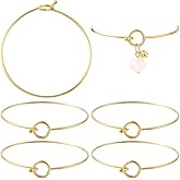 Beebeecraft 6Pcs Expandable Bangles 18K Gold Plated 304 Stainless Steel Blank Wire Bracelets for Jewelry Making Crafts