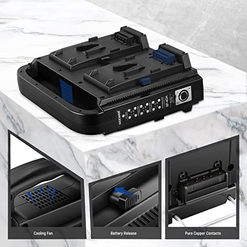Chargeur Double Canaux Neewer Pour Batteries V-Mount/V Lock - Alimentation DC 16.5V - Compatible Toutes Marques