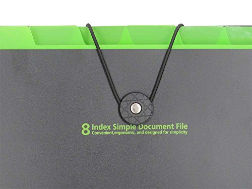 8 Index Simple Document File Folder, Barisc Expandable Portable Wallet Concertina Accordion File Organizer for A4 and Letter Size (Black) - Thumbnail 2
