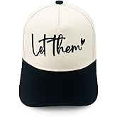 Noxmidl Men Women Embroidery Let Them Funny Baseball Cap Vintage Black DAD MOM