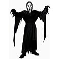 Mens Scary Scream Costume Black Robe with Scary Mask Halloween Cosplay Costume