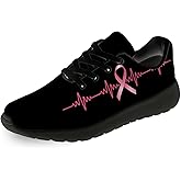 Breast Cancer Shoes for Women Pink Ribbon Sneakers Running Tennis Shoes Gifts for Mom Girlfriend