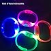 Higo Led Glow Bracelets - Party Favor Eco-friendly TPU Led Flash Bracelet, Glow in the Dark Event Wristbands for Kids Concerts - Pack of 4pcs, Red, Pink, Green, Blue