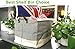 GreenForest Toy Basket Cotton Blend Linen Folding Storage Bin With Totes Drawstring Dust Cover Clothes Basket Gift Closet Drawer Handle Folding Basket (18.2x12.4x10.8 inches)