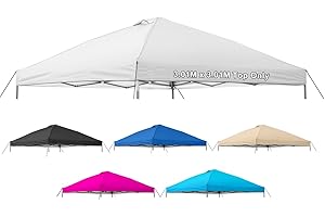 Jorohiker 10x10 Canopy Replacement Top Cover,Pop Up Canopy Tent Top with Air Vent Ropes, Waterproof Sunshade Silver Coated Oxford Cloth for Outdoor Garden Patio Picnic Camping(Top Only,301 * 301cm)