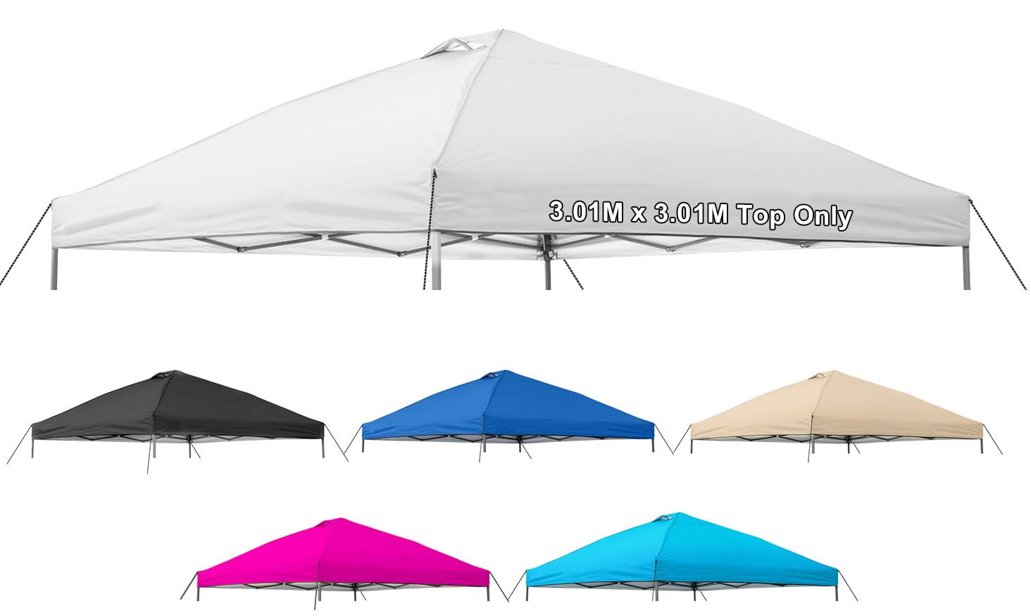 Photo 1 of Jorohiker 10x10 Canopy Replacement Top Cover,Pop Up Canopy Tent Top with Air Vent Ropes, Waterproof Sunshade Silver Coated Oxford Cloth for Outdoor Garden Patio Picnic Camping(Top Only,301 * 301cm)
