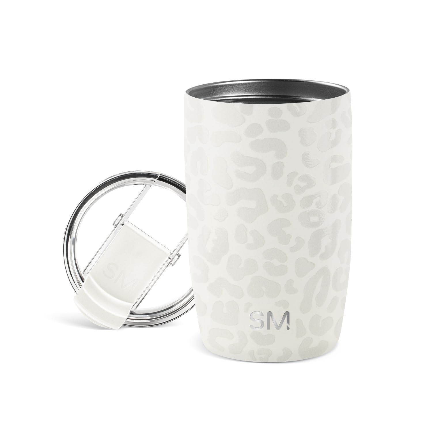 Simple Modern Travel Coffee Mug Tumbler with Flip Lid | Insulated Stainless Steel Iced Coffee Cup | Gifts for Women & Men | Voyager Collection | 350ml | Cream Leopard