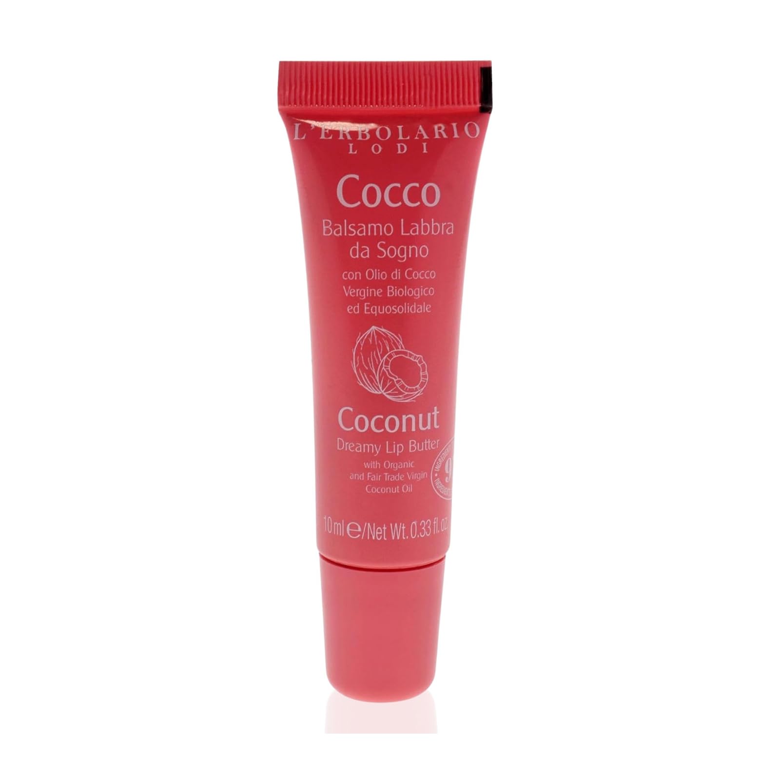 LErbolario Dreamy Lip Balm, Coconut, 10 ml - With Extracts of Virgin Coconut Oil - Moisturizing and Nourishing - For Dry Lips - Cruelty-Free