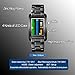 FunkyTop Men's Stainless Steel Binary Matrix LED Digital Waterproof Watch Creative Army Military Black Plated Wrist Watches