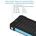 FLOUREON 10,000mAh Solar Charger Power Bank Portable Phone Charger External Battery Charger with Dual 2.1A USB LED Flashlight for iPhone X/8/7/ 6s Plus, Samsung Galaxy S8/ S7/ S6 and More (Blue)