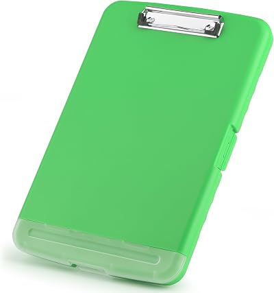 ZCZN A4 Clipboard with Storage Green Plastic Clipboard Folder