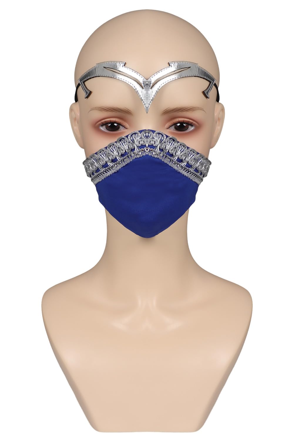 Photo 1 of IOONCHI Mask Costume Mask Half Face Latex Mask Helmet Halloween Cosplay Props (Blue)