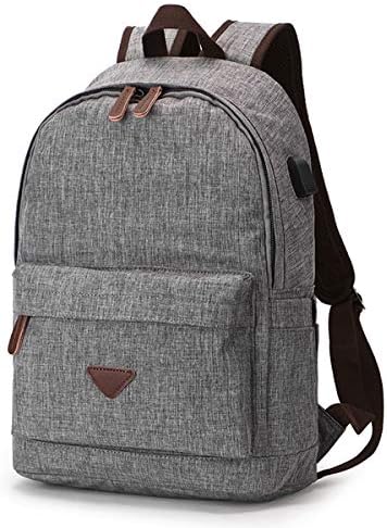 LOSMILE Laptop Backpack for Men Women Fits 14 Inch Laptop, Waterproof Casual Daypack with USB Charging Port, Anti Theft Rucksack for Work Travel School College Sports. (Gray)