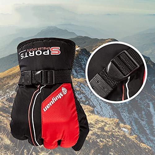 Longay Winter Waterproof Anti-Slip Outdoor Sports Warm Thermal Velvet Ski Snow Gloves (Green)