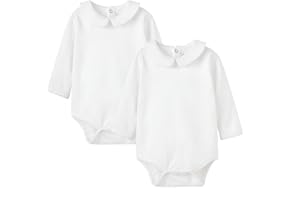 pureborn Baby Romper Bodysuits 2-Pack Unisex Soft Cotton One-Piece Outfit for Infant Boys Girls 0-24 Months