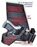 EXPLORER Adjustable in Size Mattress Bed Handgun Holster for Under Vehicle Seat, Office Seat Concealed Handgun Holster with Tactical Flashlight Loop (Beige Bed Holster H21)