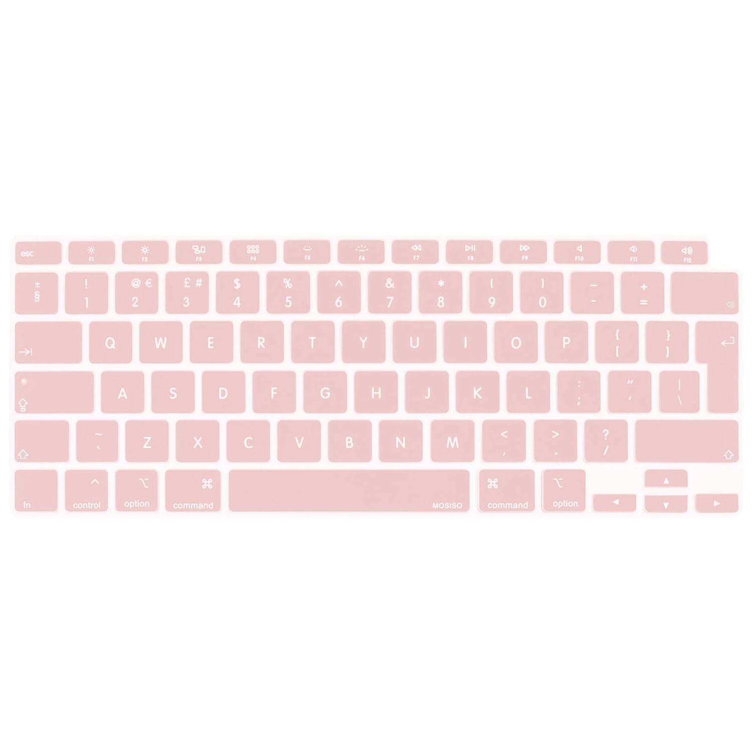 MOSISO Keyboard Cover Only Compatible with MacBook Air 13 inch 2022 2021 2020 M1 A2337 A2179 Retina Display with Touch ID Backlit Magic Keyboard, Waterproof Protective Silicone Skin, Rose Quartz
