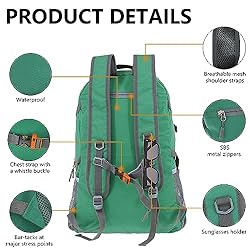 Goloni Hiking Backpack Bag,40L Ultra Lightweight
