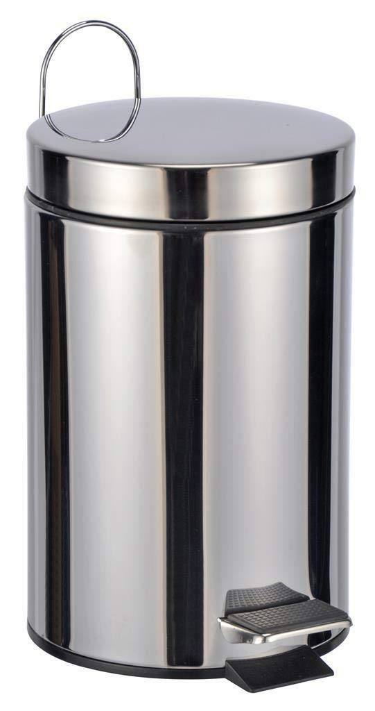 Bambelaa! Pedal bin approx. 3l sanitary bin waste bin cosmetic bin stainless steel bathroom toilet waste bin small silver
