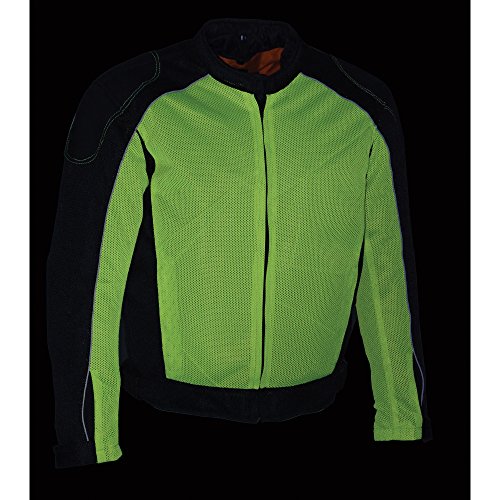 Milaukee Performance-Men's High Visibility Mesh Racer Jacket w/ Removable Rain Jacket Liner-BLK/NEON GREEN-MD