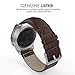 MoKo Band Compatible with Samsung Gear S2 Classic/Galaxy Watch 42mm/Galaxy Watch Active/Gear Sport/Garmin Vivoactive 3/Forerunner 645, Leather Crocodile Pattern Replacement Strap - Brown