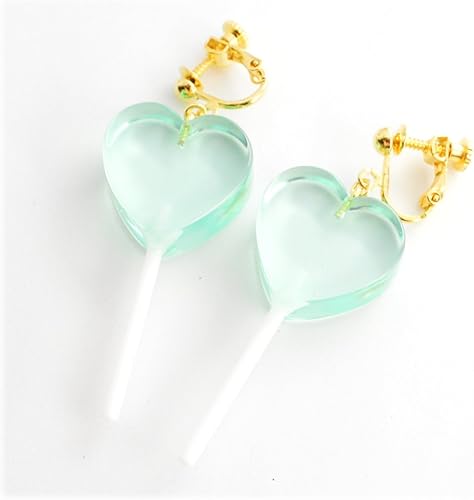 Amazon Gargle ガーグル ハートロリポップキャンディ イヤリング グリーン ハロウィン 派手 大きい かわいい 飴 あめ お菓子 モチーフ アクセサリー パーティ イベント イヤリング 通販