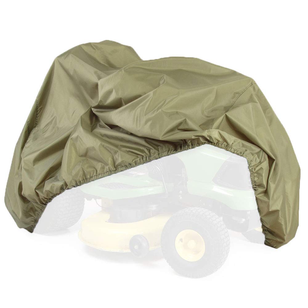Photo 1 of Pyle Universal Lawn Tractor Mower Cover – Waterproof Canvas, All-Weather Protection, Elastic Hem for Snug Fit – Dust & Weather Resistant, Ideal for Indoor/Outdoor Storage, Green