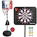 GIGGLE N GO Magnetic Dart Board and Basketball Game - 2 Fun Kids Games in 1. So Easy to Adjust The Height, Your Kids Will Literally Grow up with it. A Fun Safe Addition to Any Indoor Games Room