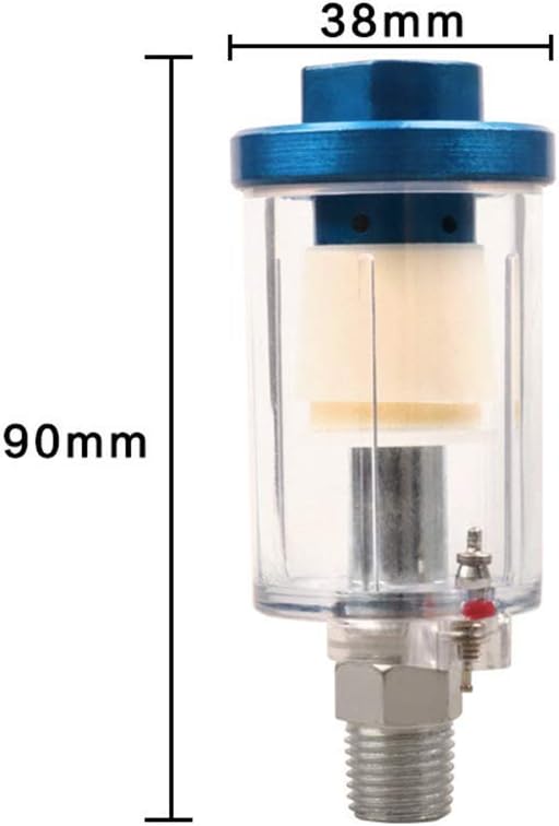 LanCo 1/4" BSP Mini Air Filter Moisture Water Trap for Spray Paint Gun Air Compressor, Pneumatic Tool, Blue - Image 3