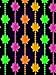 Beaded Curtains - Black Light Reactive Neon Pot Leaf Door Beads #61140