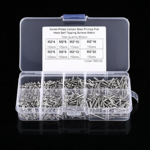 800pcs M2 Kreuzschlitzschrauben Befestigungsteile Schrauben Set 4 mm-20 mm (8 Größen) Edelstahl selbstschneidende… – Bild 5