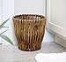 Household Essentials Small Reed Willow Waste Basket, Handwoven Basket with Removable Liner, Attractive Alternative to Plastic or Metal Cans, Brown