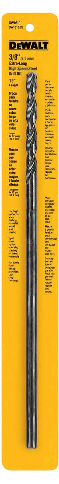 DEWALT DW1610 Extra Long Oxide Drill Bit, Black, Pack of 1